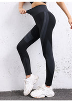 Pantalones Yoga sin Costuras para Mujer | Contraste de Color y Cintura Alta | Secado Rápido para Correr | Tico Trendy