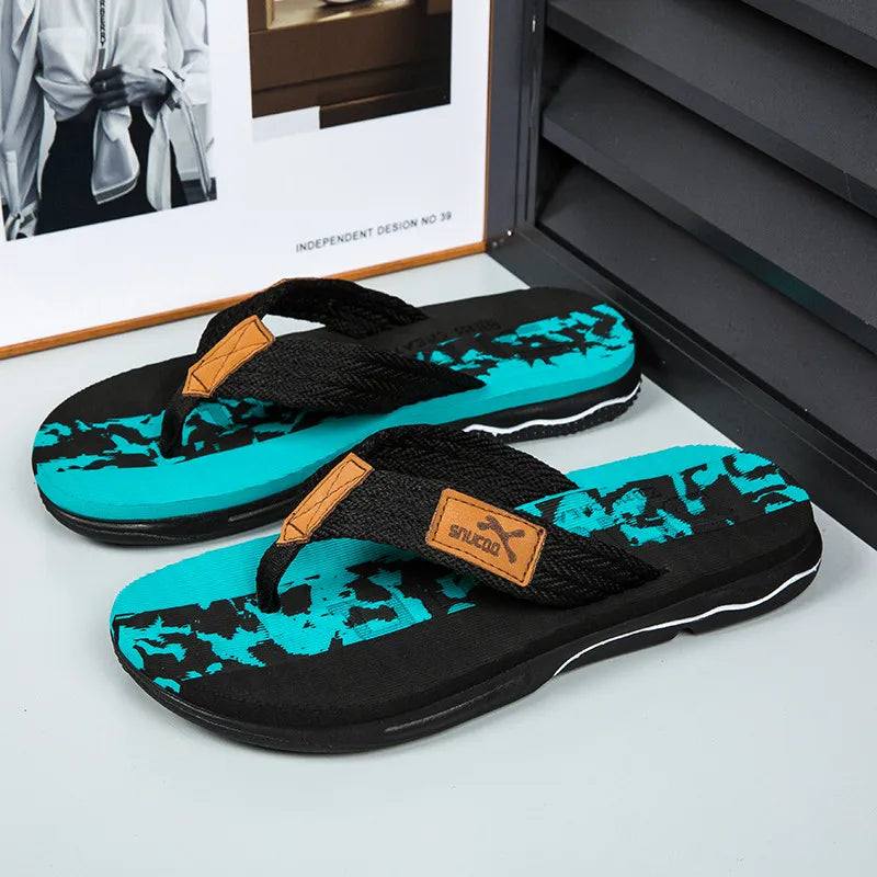 Chanclas Hombre EVA Concisas Estampadas Planas Playa Verano | Alta Calidad