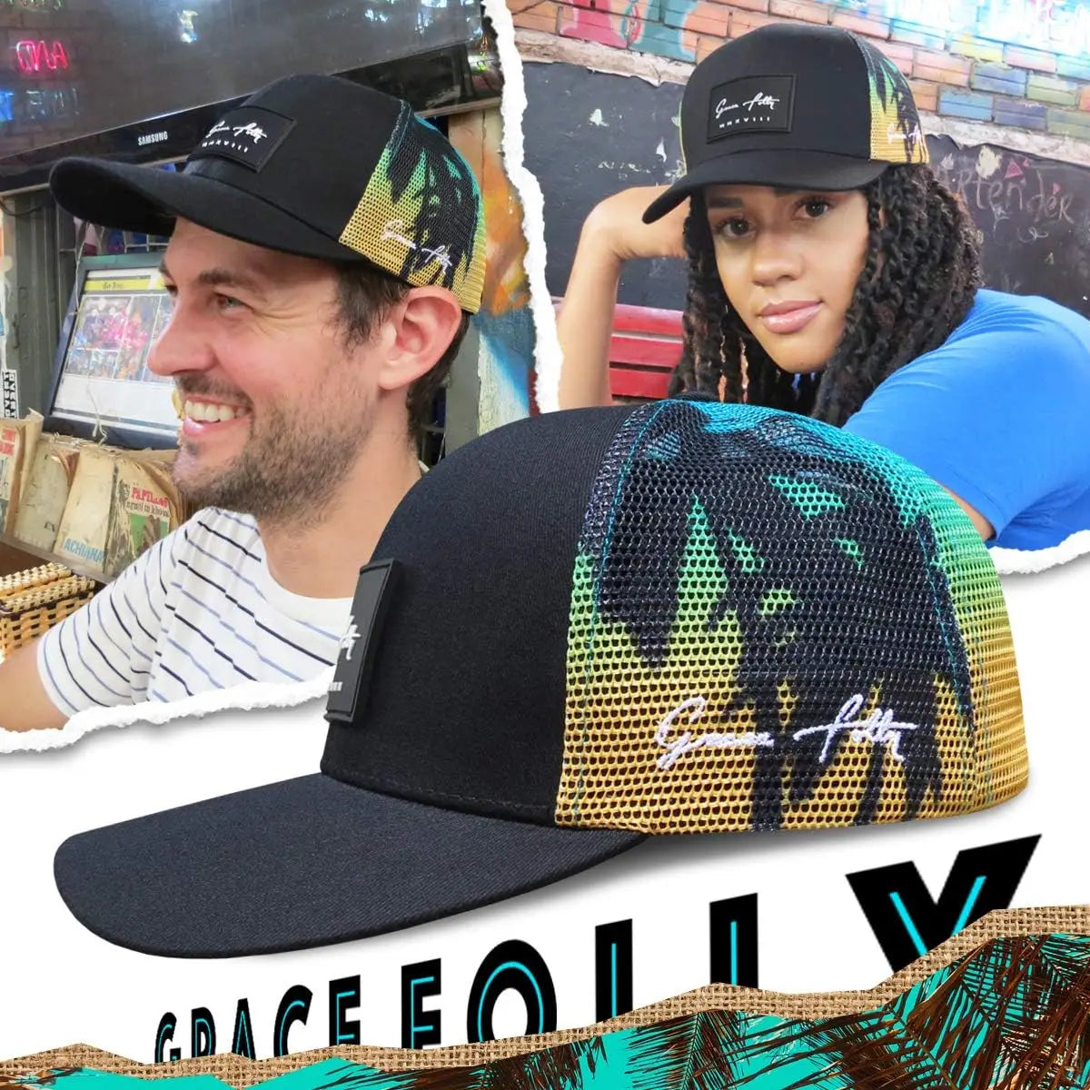 Trucker Cool Designs Transpirable Cocoteros Bordado Béisbol Sombra al aire libre Protección solar Gorra de malla Sombrero para el sol para hombres y mujeres