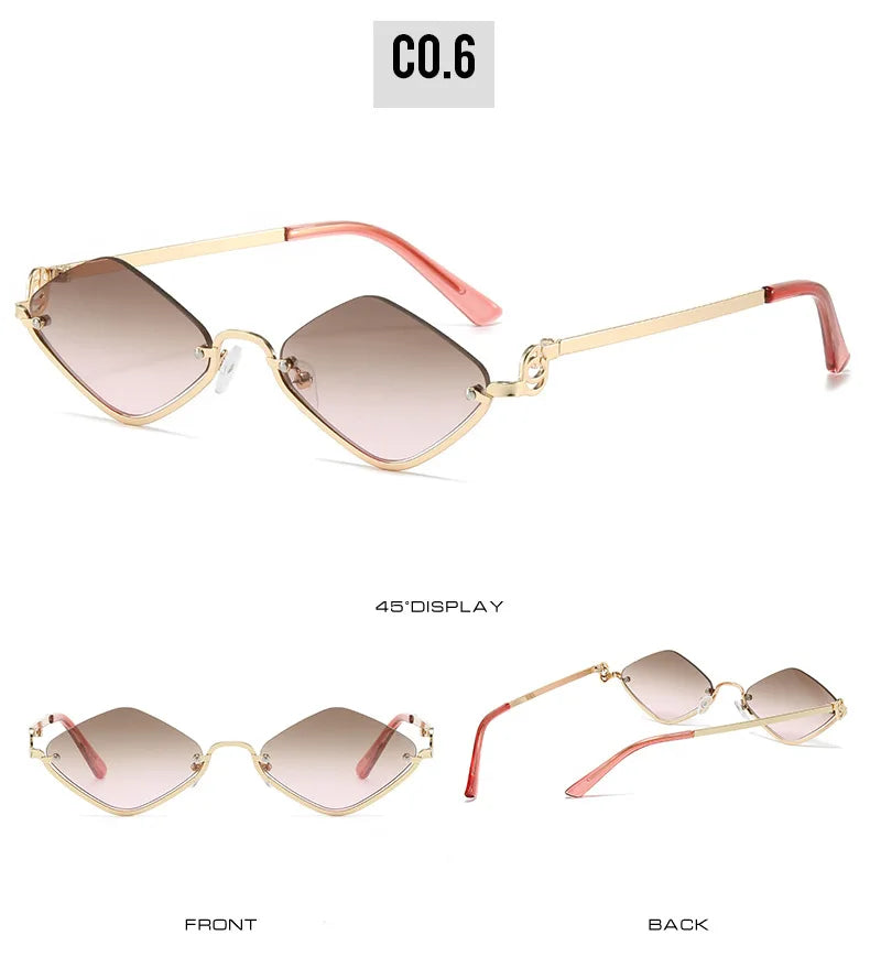 Gafas de Sol Poligonales Ojo de Gato Sexy Casual Tendencia Tico