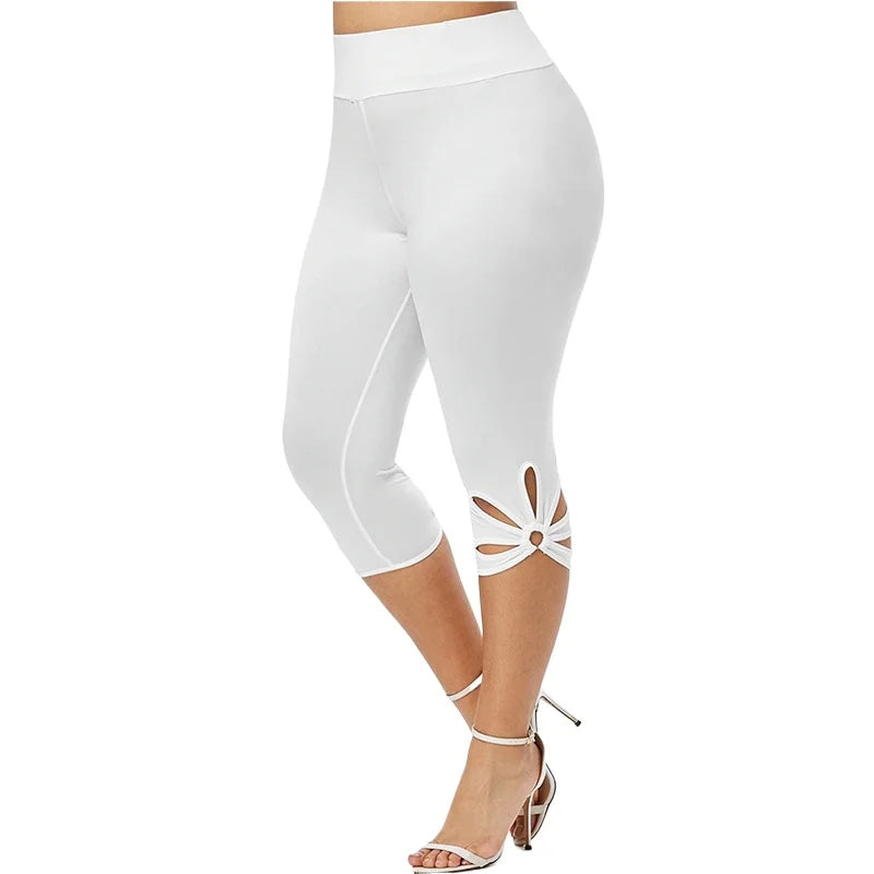 Leggings Elásticos de Talla Grande | Pantalones Capri sin Costuras | Cintura Elástica para Verano | Tico Trendy