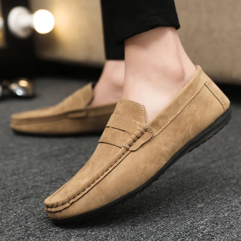 Mocasines Lona Hombre ∣ Transpirables Ligeros ∣ Conducción Zapatos Planos