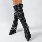 Botas de Mujer Negro Intenso | Punta de Pico | Estilo Fino