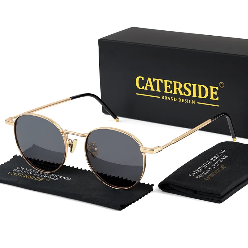 Gafas de Sol CATERSIDE Polarizadas | Redondas Retro | Montura Metal Punk