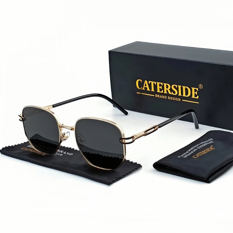 Gafas de Sol CATERSIDE Polarizadas | Lentes Poligonales | Montura Metal | UV400