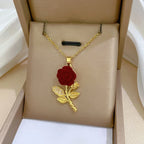 Collar Circón Rosa ∣ Acero Inoxidable Fiesta ∣ TRENDY Femenino Regalo