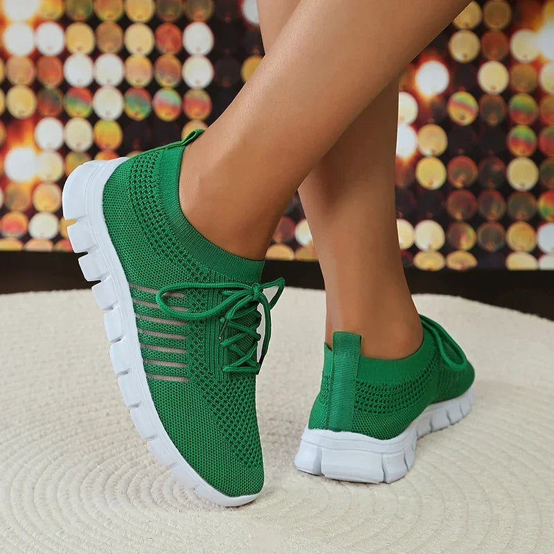 Zapatillas de Punto Transpirables | Plataforma | Suela Blanda | Talla Grande | Verano