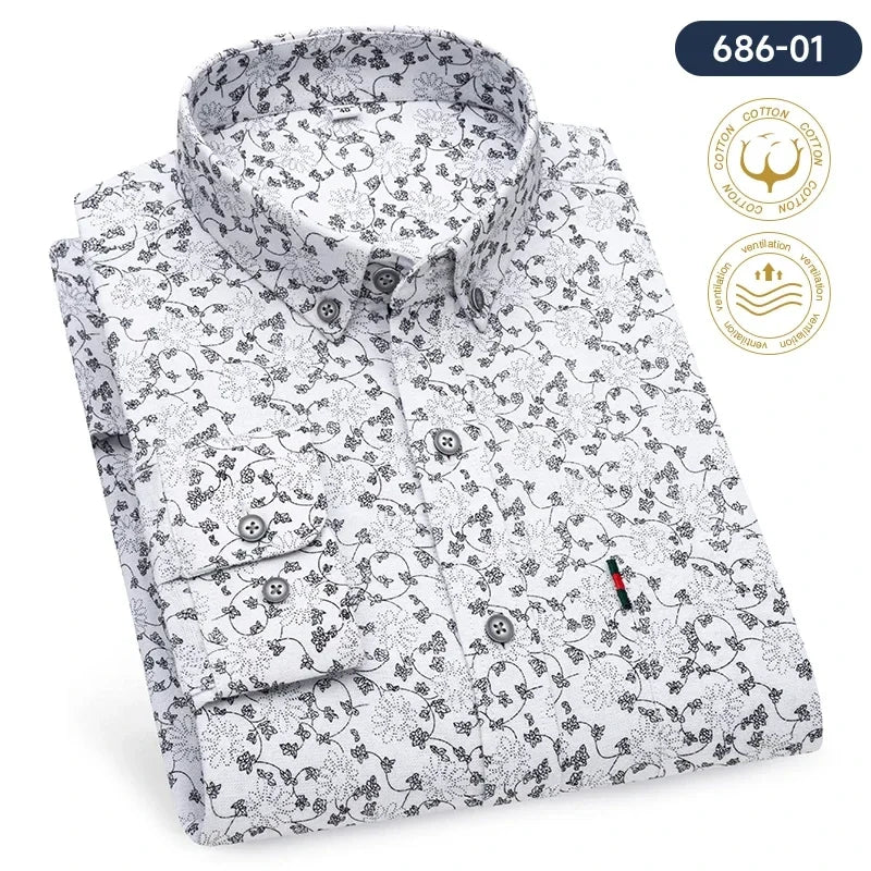 Camisa Talla Grande Rayas | Algodón Oxford 100% | Social Ajustada | Moda Vintage