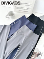 Pantalón Acampanado Curva Raya | Micro Flare Tobillo Dividido | Piel Tiburón Cintura Alta Sexy
