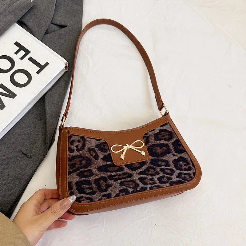 Bolso De Hombro Mujer Estampado Cocodrilo Lazo Vintage Pequeño