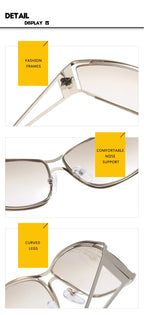 Gafas Sol Y2K Ahuecadas Envolventes Gradiente | Estilo Punk Steampunk Viajar