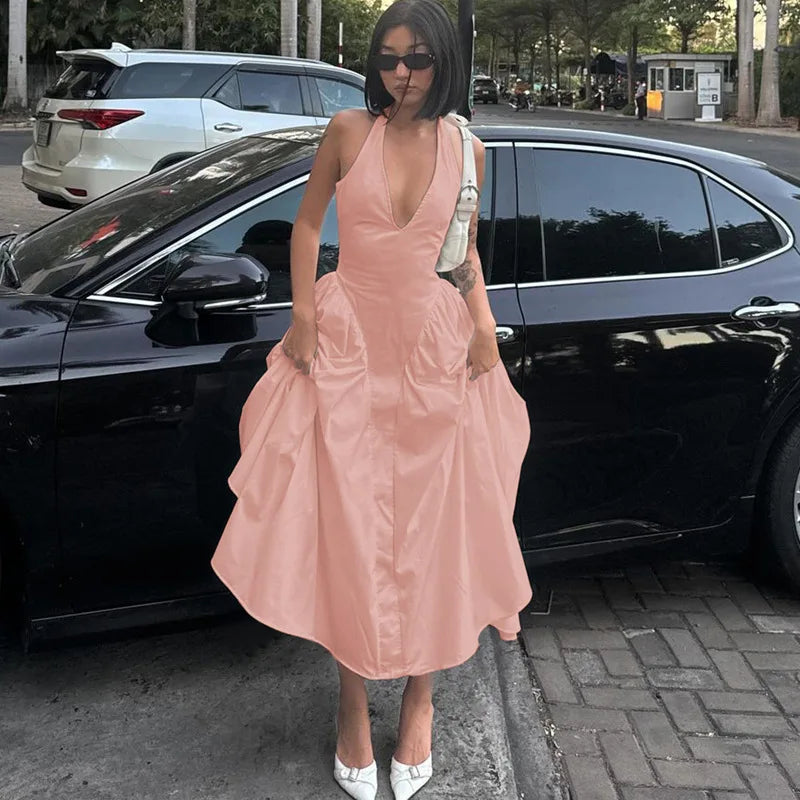 Vestido de fiesta con escote en V y espalda descubierta | Vestidos largos sexys