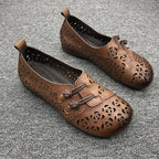 Mocasines de Diseñador con Punta Cuadrada | Ajuste Ancho | Cuero Suave | Novedad
