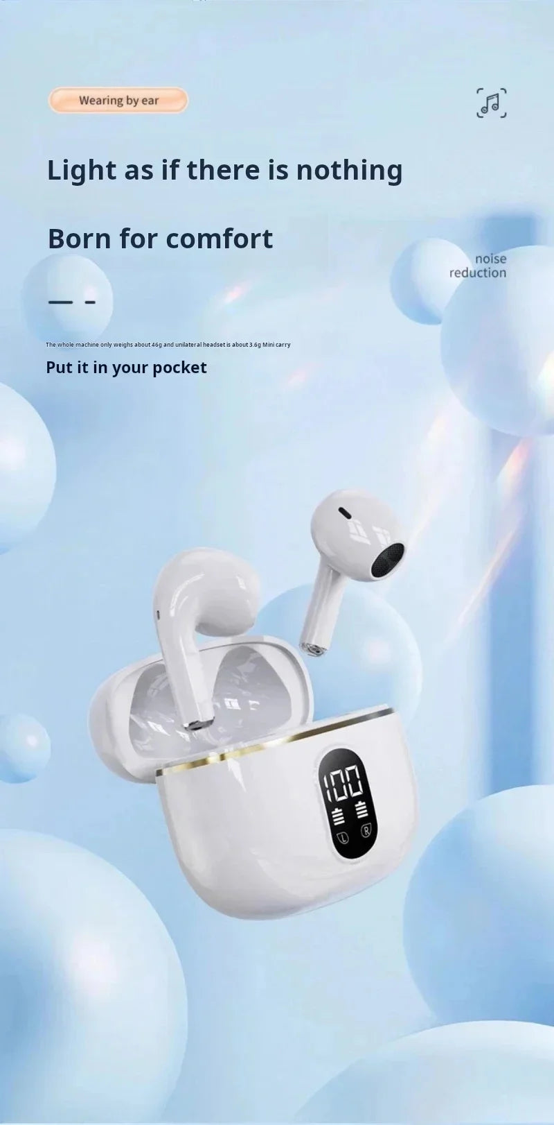 Auriculares SONY Mini Bluetooth 5.3 | Estéreo HiFi HD | Micrófono | Control Táctil | Pro4