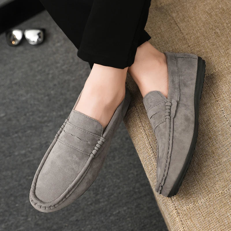 Mocasines Lona Hombre ∣ Transpirables Ligeros ∣ Conducción Zapatos Planos