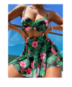 Bikini con Estampado Tropical y Falda - Para un Día en el Caribe