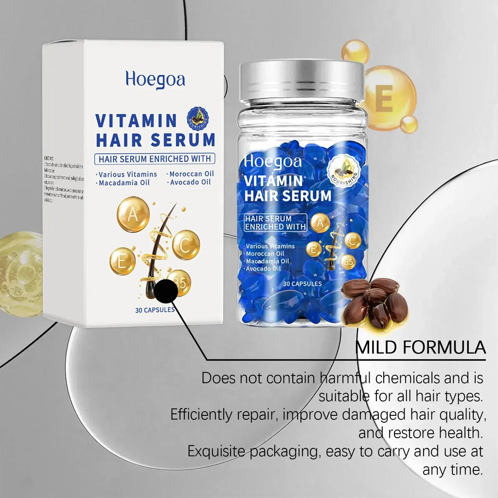 Cápsula mágica de vitamina para el cabello, aceite de queratina, restauración rápida del cabello, suave, brillante, hidratante profundo, productos para el cuidado del cabello del cuero cabelludo seco y rizado