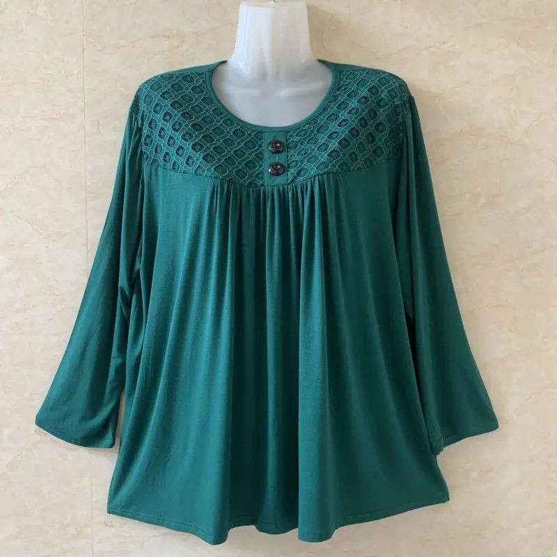 Top Vintage | Talla Grande | Encaje y Manga Larga | Tico Trendy