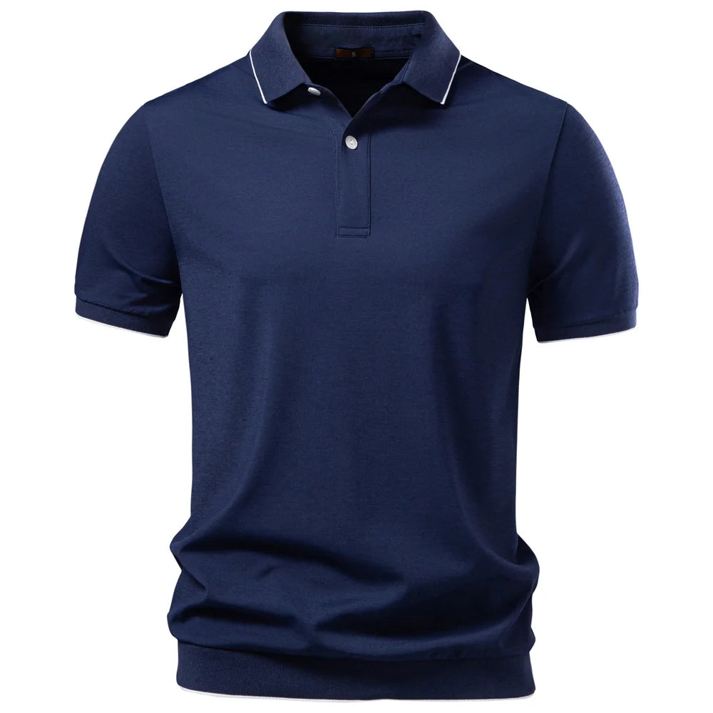 Polo Tencel Premium Color Sólido Hombre | Suave Transpirable | Tallas S-XXL | Tico Trendy