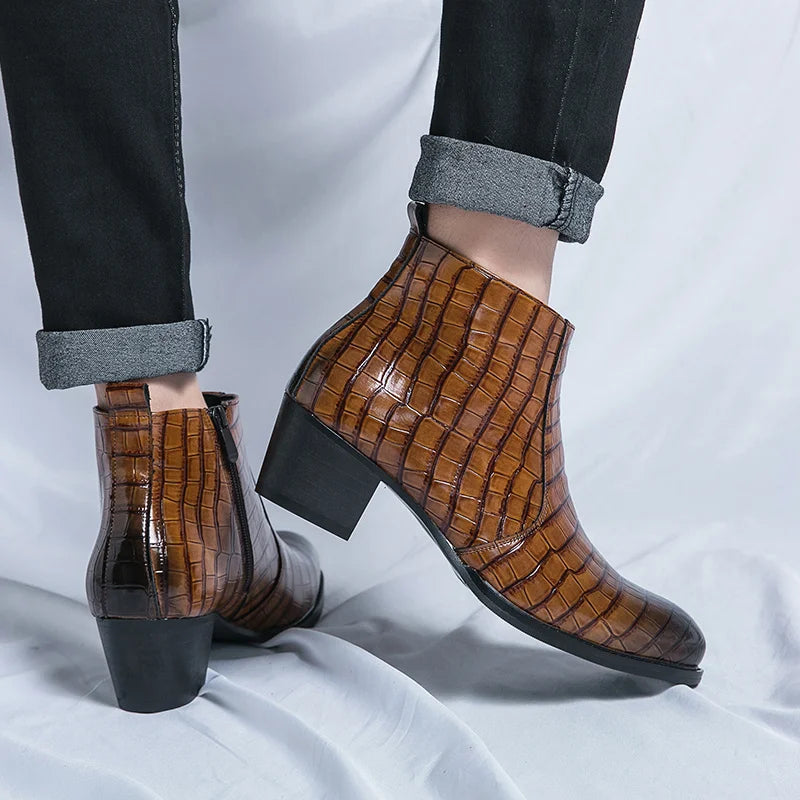 Zapatos Formales Hombre Ticotrendy Piel Dividida Boda Cómodos Con Cremallera | Punta Puntiaguda