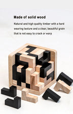 Rompecabezas de cubo 3D Luban entrelazado juguete educativo creativo de madera cerebro mente juego de aprendizaje temprano regalo para niños carta