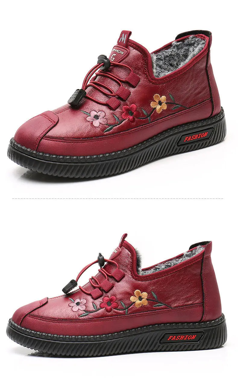 Zapatillas De Invierno Para Mamá | Mocasines Tipo Oxford Felpa Calidad