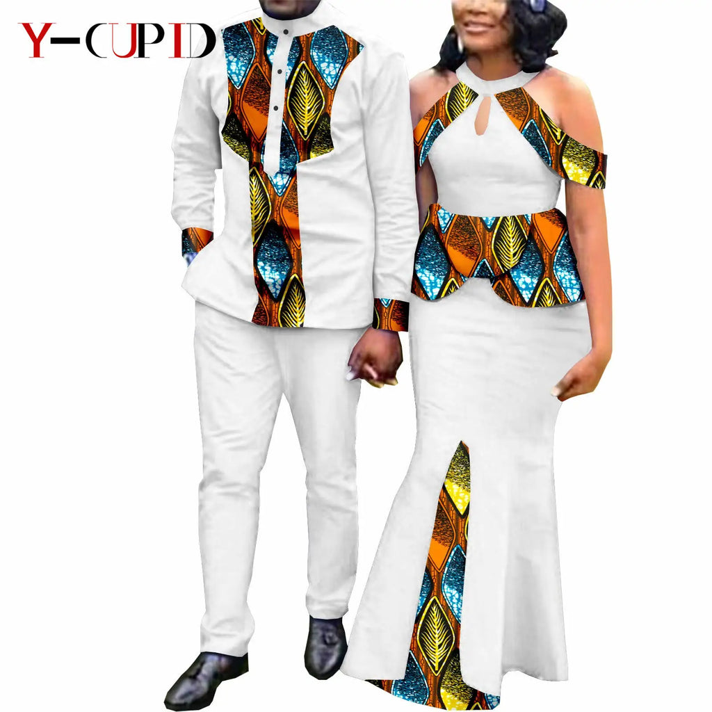 Vestido Africano Estampado Sirena Pareja | Camisa y Pantalón | Tallas S-6XL | Tico Trendy