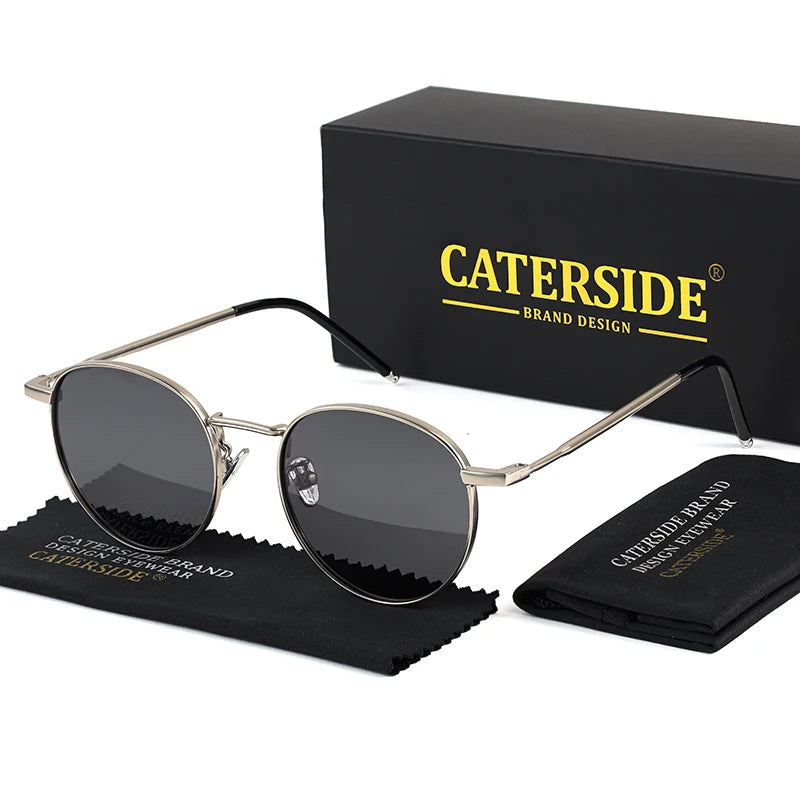 Gafas de Sol CATERSIDE Polarizadas | Redondas Retro | Montura Metal Punk