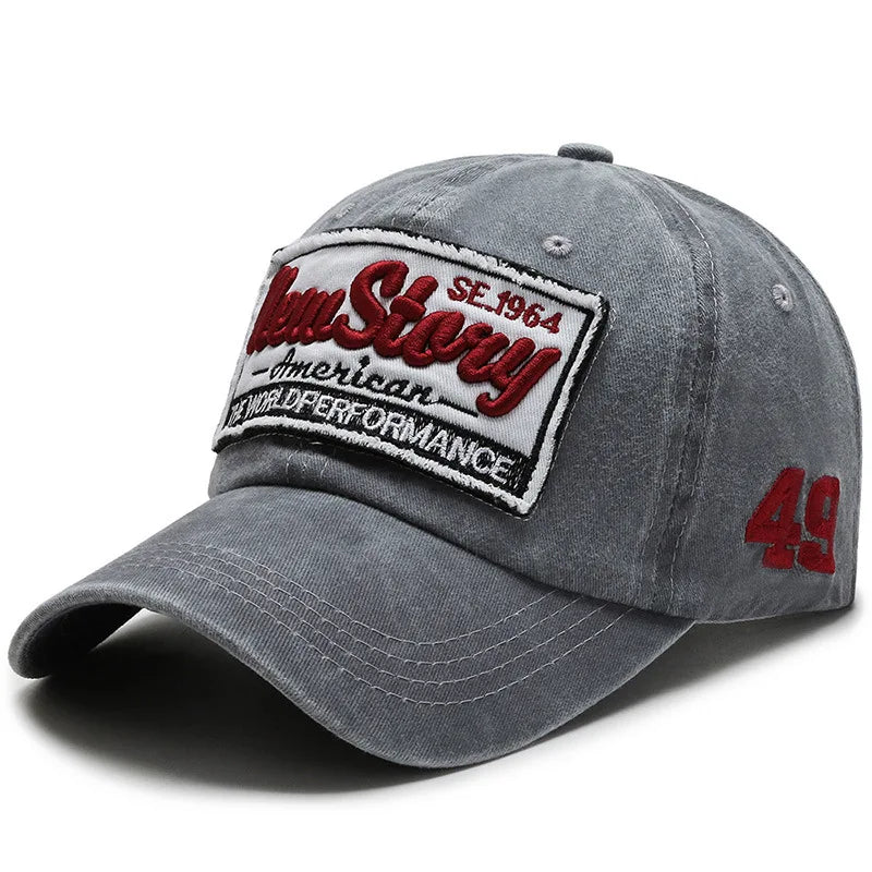 Gorra Vintage con Visera Curvada Bordada para Actividades al Aire Libre
