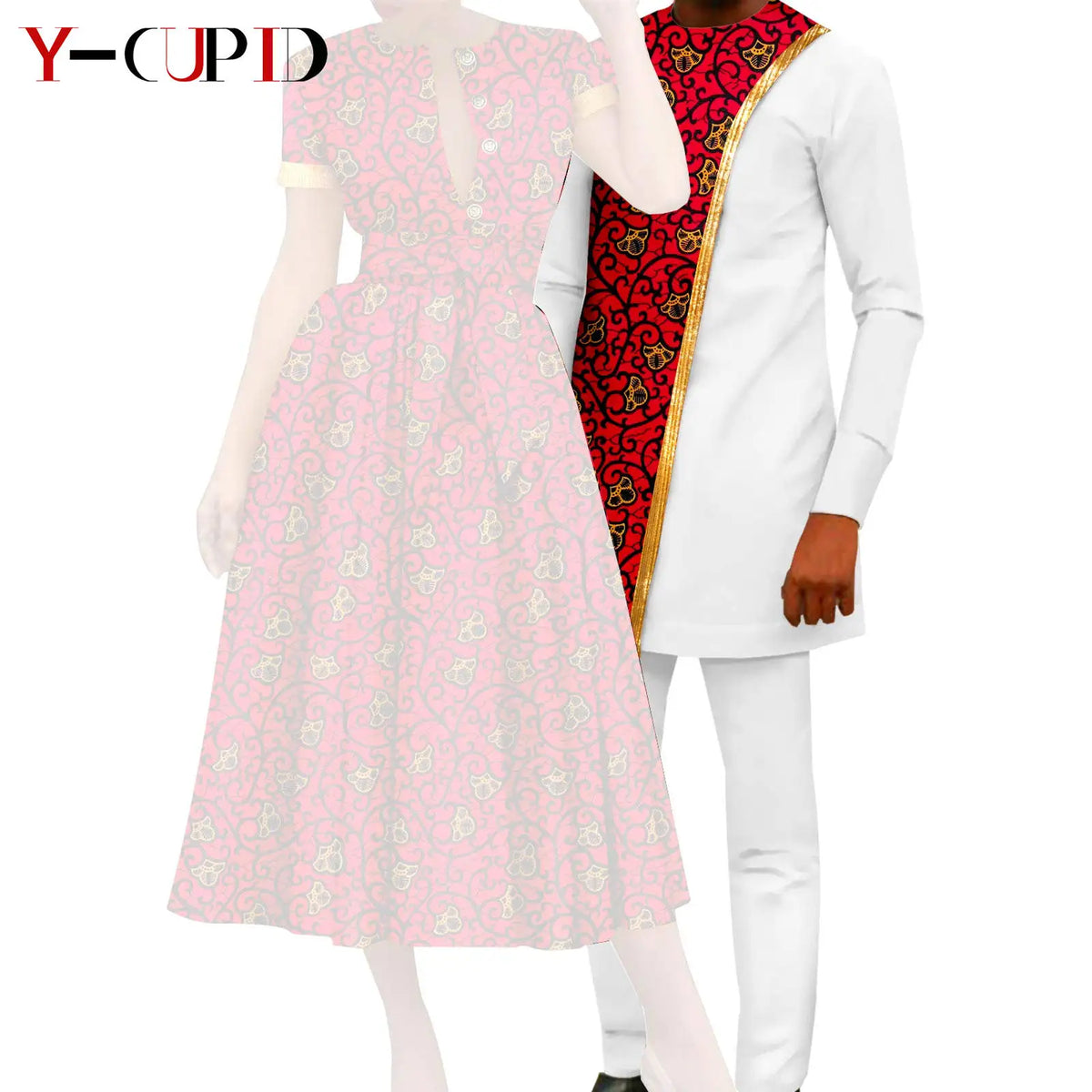 Vestido Dashiki Bazin Riche Africano Pareja | 2 Piezas | Tallas XS-6XL | Tico Trendy