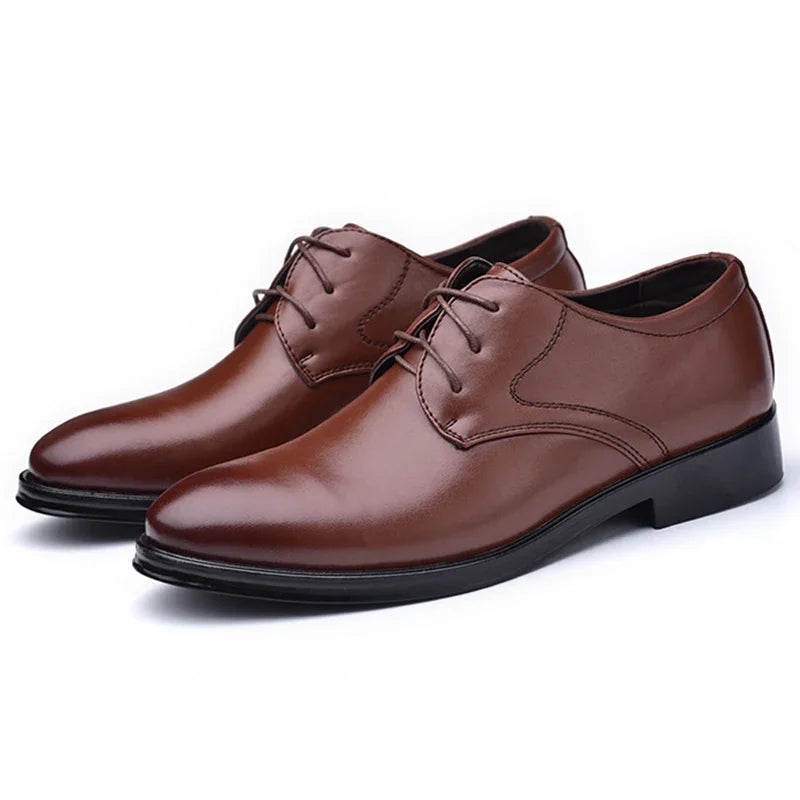 Zapatos de Hombre | Oxfords de Cuero Negro Formales | Negocios y Bodas | Talla Grande | Tico Trendy