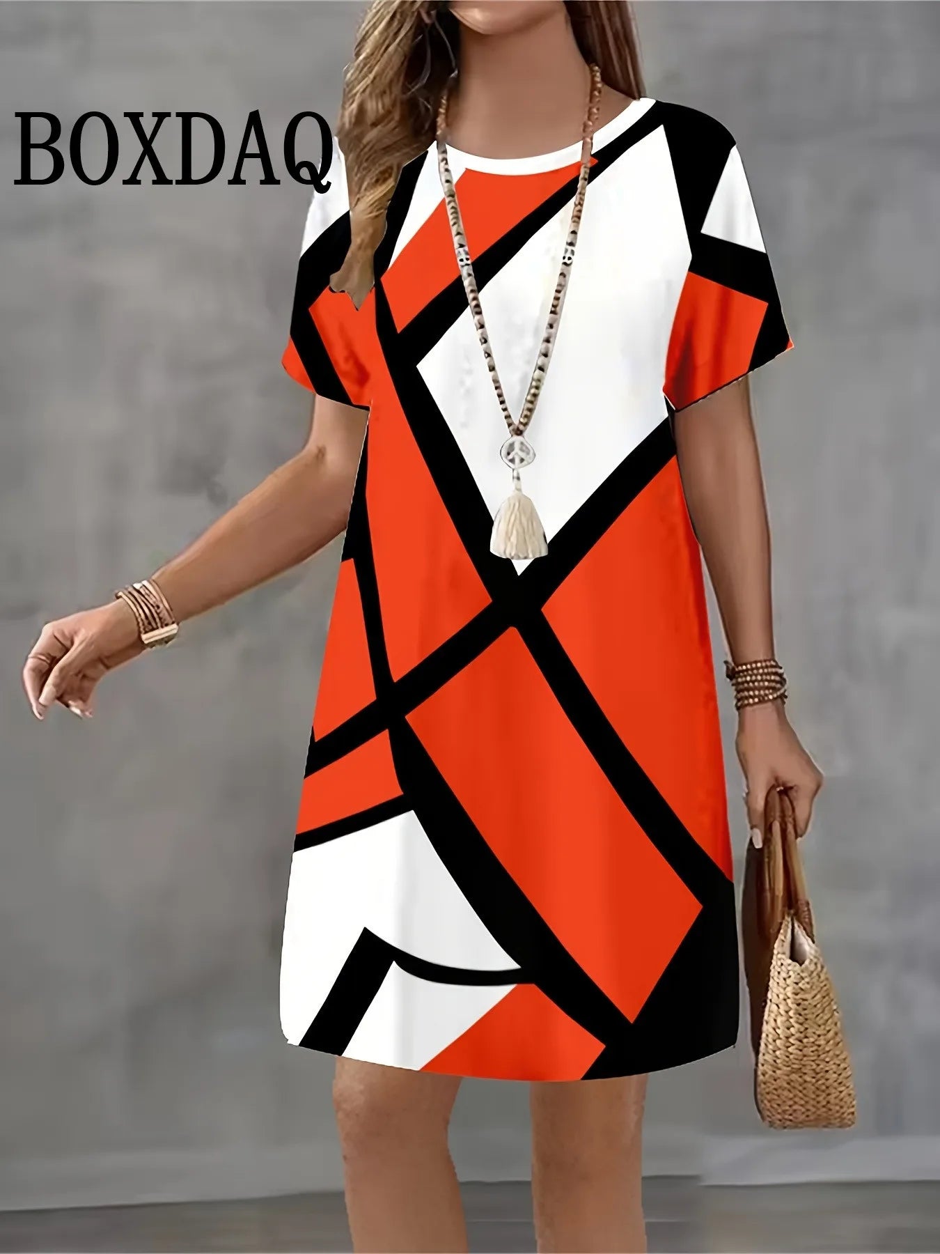 Vestido Casual Elegante para Mujer | Minivestido Holgado a la Moda | Estampado de Rayas Verano | Tico Trendy