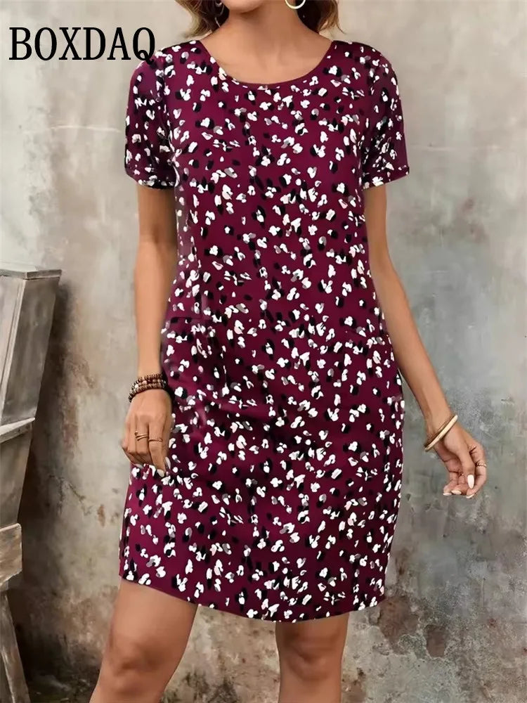 Vestido de Verano Holgado | Estampado 3D Rayas Geométricas | Minivestido Talla 9XL | Tico Trendy