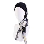 Turbante elástico con estampado de flores para mujer musulmana, para la cabeza preatado Hijab, Bandana para la pérdida de cabello, bufanda para la cabeza, novedad