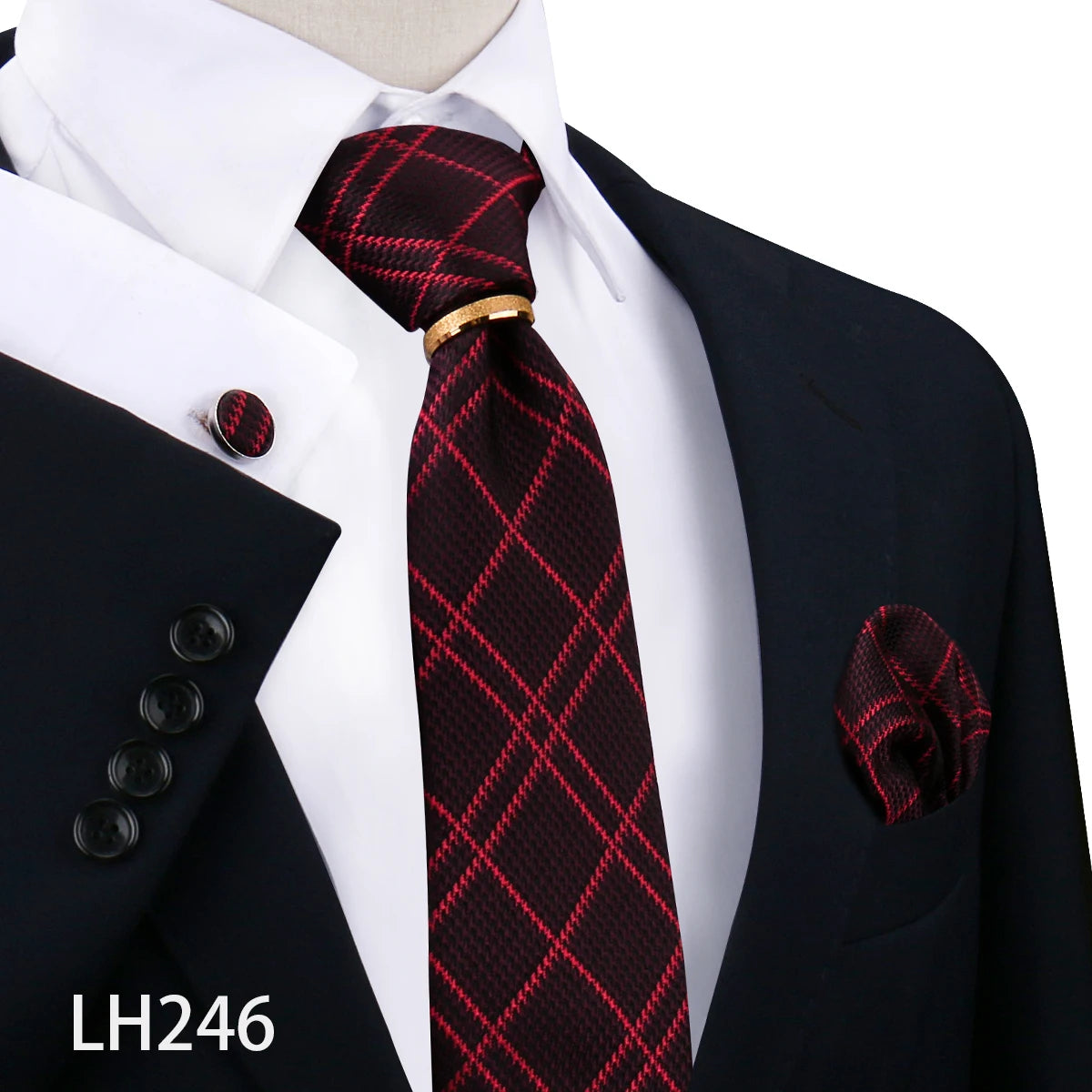 Set De Corbata Anillo Gemelos Pañuelo Accesorio De Traje Boda
