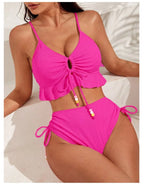 Bikini con Cordón y Volantes - Traje de Baño Sexy para el Verano Tico