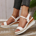 Sandalias Tejidas Tacón Cuña Plataforma Verano | Estilo Casual Costa Rica