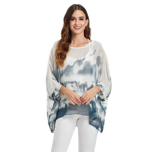 Vestido casual bohemio estilo chiffon disponible en tallas grandes 4XL 5XL 6XL vestido vintage floreado con cuello en O camiseta estilo long top