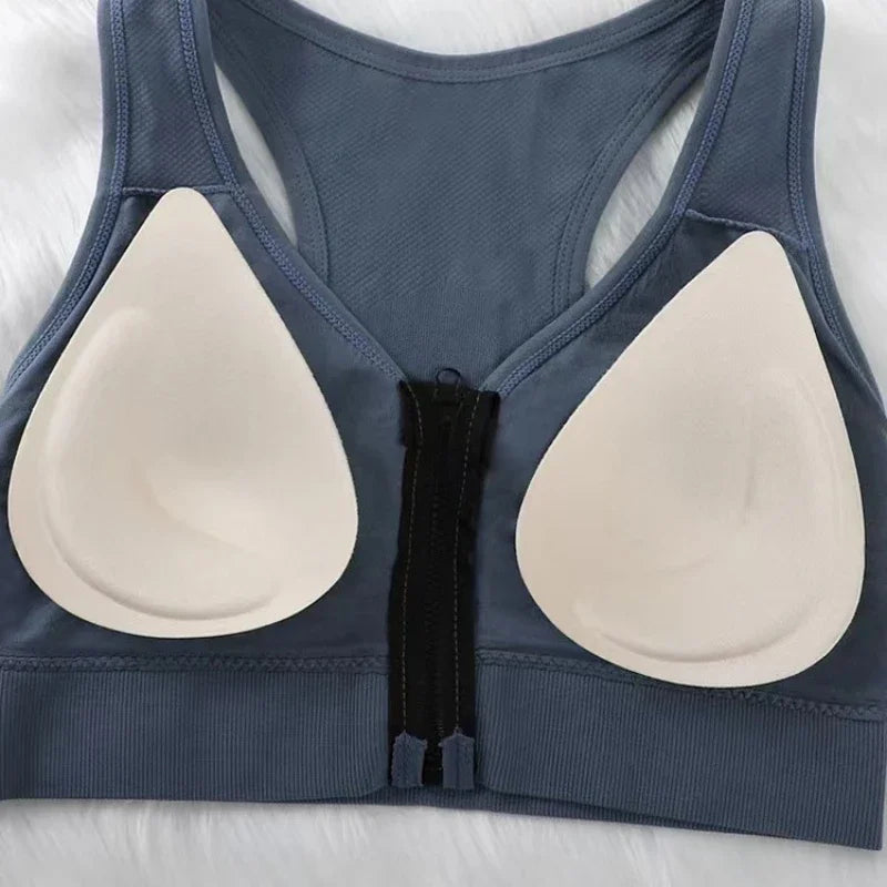 Top Deportivo Cremallera Frontal | Cuello V | Acolchado Sin Costuras | Ticotrendy