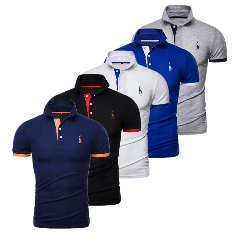 Set de 5 Polos Bordados Hombre | Manga Corta Casual | Tallas XS-5XL | Tico Trendy