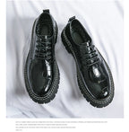 Zapatos Vestir Marrones Hombre | A Cuadros Cordones Punta Redonda Informal Negocios