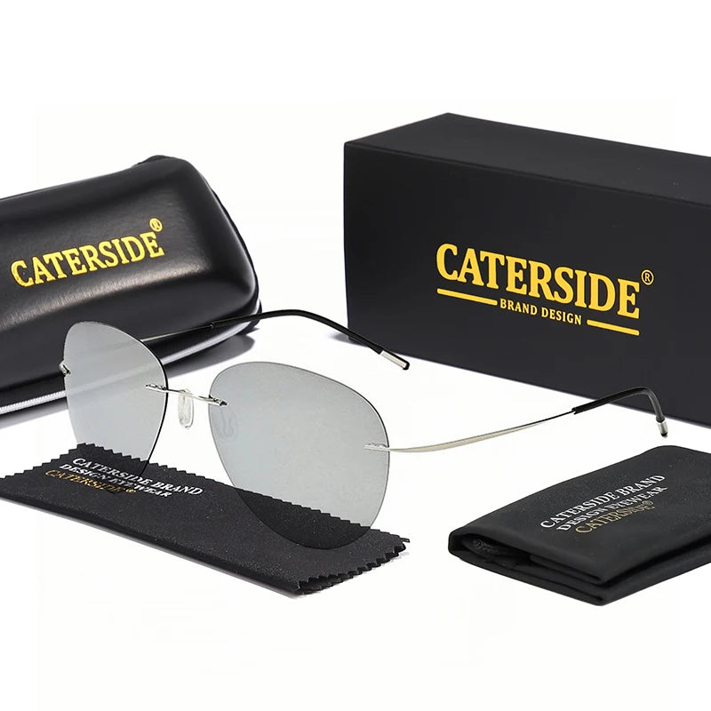 Gafas de Sol Caterside Polarizadas | Lentes Ultraligeras de Aleación de Titanio | Sin Montura
