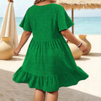 Vestido Oversize Verano 2026 | Cuello Redondo y Patchwork | Manga Corta Holgado | Tico Trendy