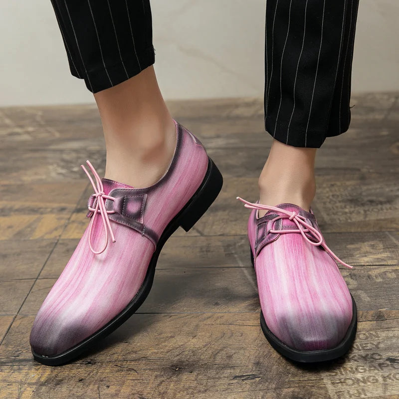 Zapatos Vestir Rosados Hombre Oxford Elegantes Casuales Banquete Boda | Talla 48