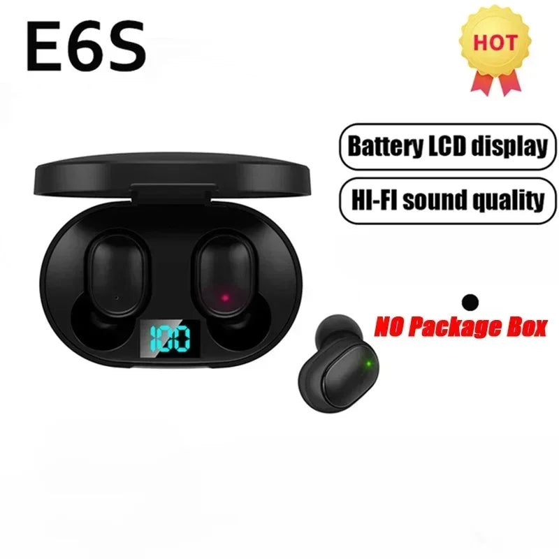 Auriculares inalámbricos Bluetooth E6S TWS auriculares Bluetooth auriculares inalámbricos auriculares con cancelación de ruido con micrófono