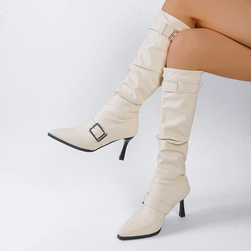 Botas de Mujer Negro Intenso | Punta de Pico | Estilo Fino