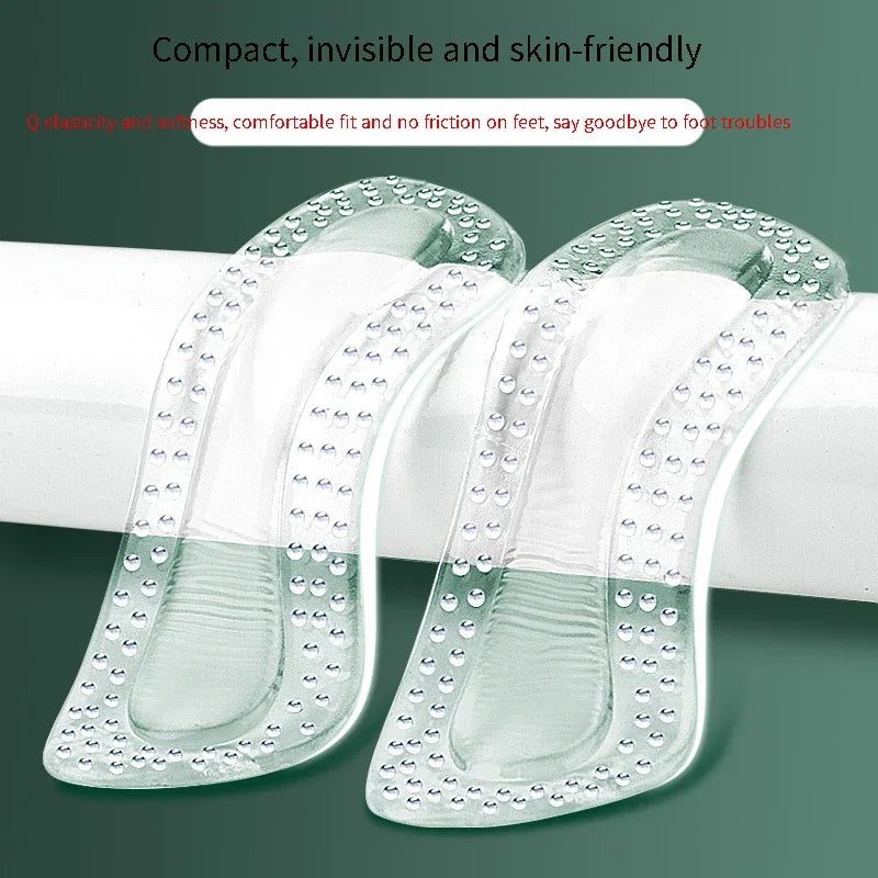Protectores de talón de GEL para mujer, cojín de silicona, productos para el cuidado de los pies, almohadillas antideslizantes para tacones altos, plantillas de tamaño ajustable, 1 par