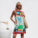 Minivestido Estampado Bohemio para Playa
