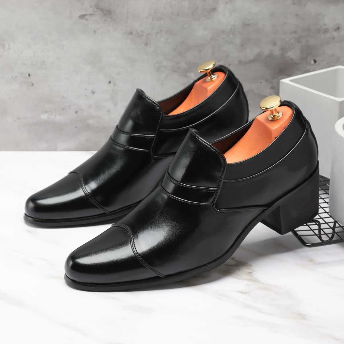 Zapatos Hombre Charol Negros Clásicos Punta Puntiaguda Formales | Fiesta