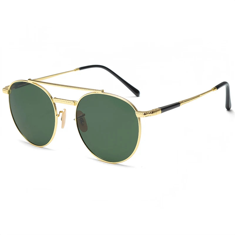 Gafas De Sol Circulares Hombre | Polarizadas UV400 Montura Metal Retro | Casual Clásico
